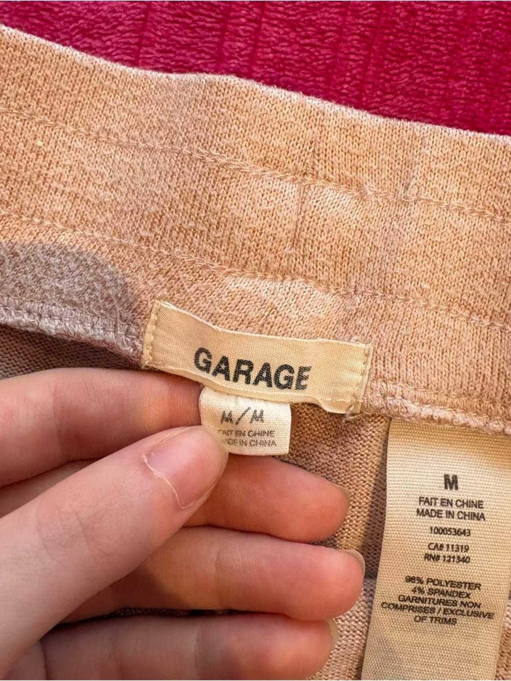 Garage light Pink / Beige Knit Lounge Shorts Y2K Cozy Low Rise - Picture 4 of 6